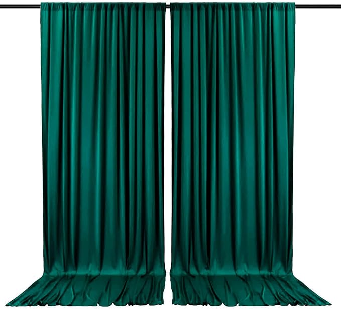 2 Panels Lake Green Backdrop Curtain, 10 x 10 Feet Background Curtains by Zankubom
