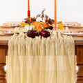 Champagne Gold Cheesecloth Table Runner Fall Table Runner Boho Gauze 120 Inches by DeZerlor