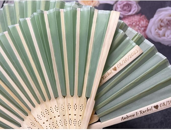 Personalized Wedding Fans Handheld Folding Fans - Image 5