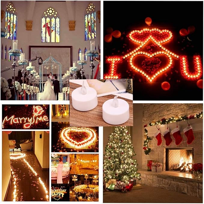 Nancia Tea Lights, Flickering Warm White, 200 Hours Battery-Powered Tea Light - Image 5