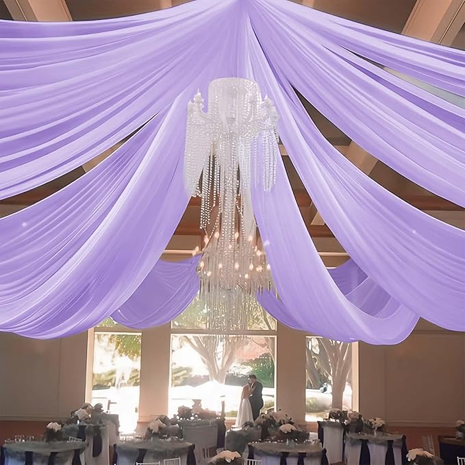 6 Panels Lavender Ceiling Drapes by REWOMC