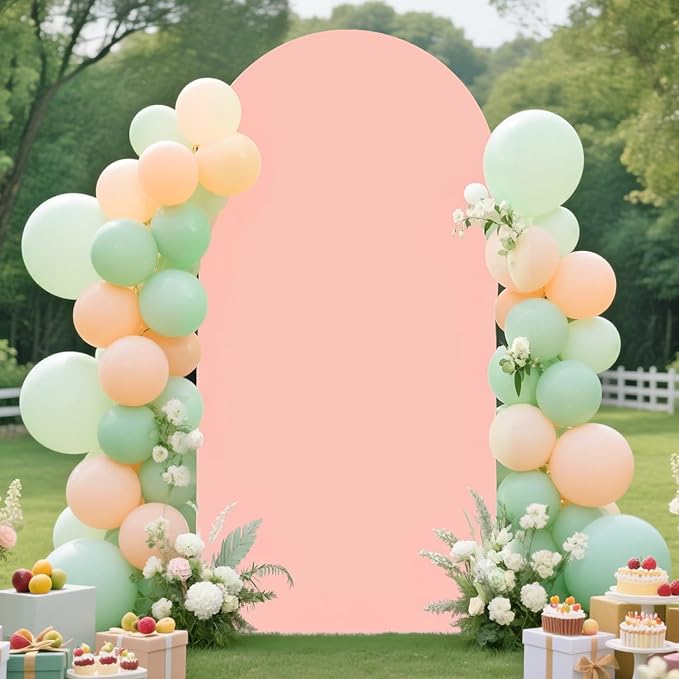 FUHSY 7.2 FT Metal Arch Backdrop Stand and Arch Cover Set Wedding Backdrop - Image 4
