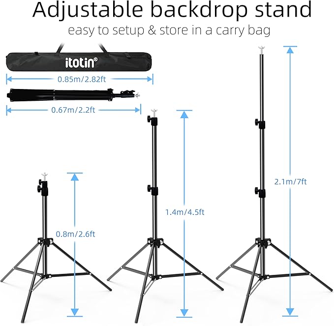 Backdrop Stand 10x7ft Photo Studio Background Stand Support System Backdrop - Image 3