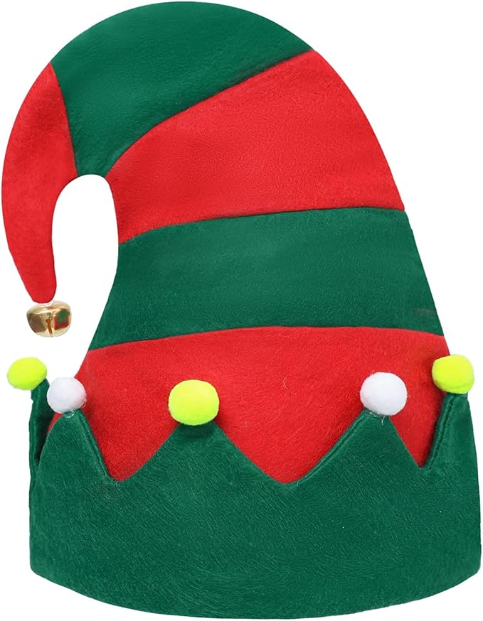 Felt Elf Christmas Hats, Unisex Elf Santa Hats by Unknown