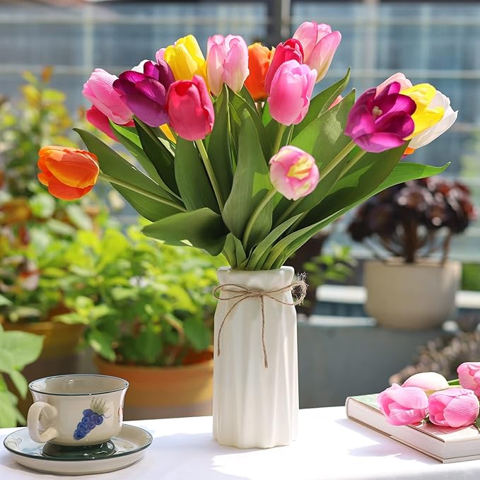 27pcs Colorful Artificial Flowers Tulips, Tulips - Image 9