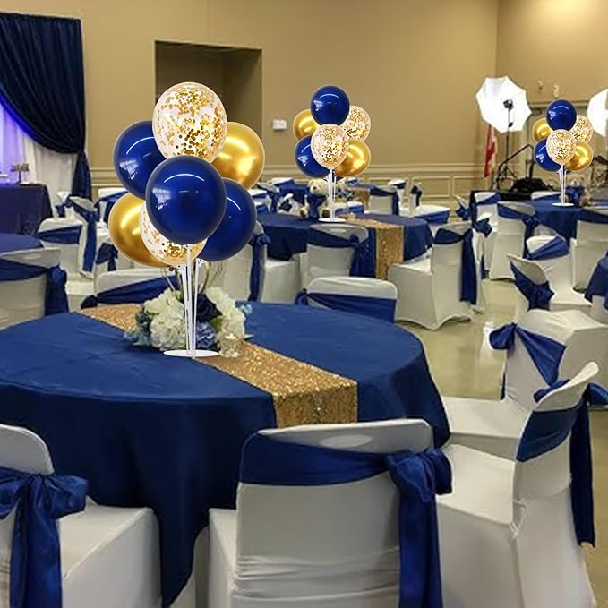 TONIFUL 6 Set Navy Blue Gold Balloon Centerpieces - Image 7