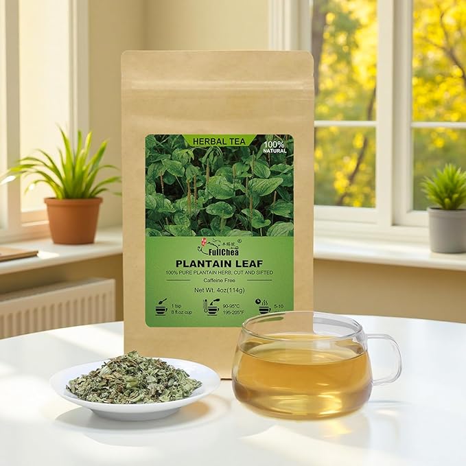 FullChea - Plantain Leaf Tea, 4oz/114g - Broadleaf Plantago Major Herbal Tea - - Image 5