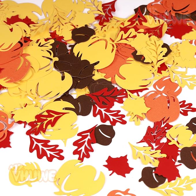 VHUWE Thanksgiving Confetti 200 Pcs, Autumn Fall Confetti, Thanksgiving Maple - Image 7