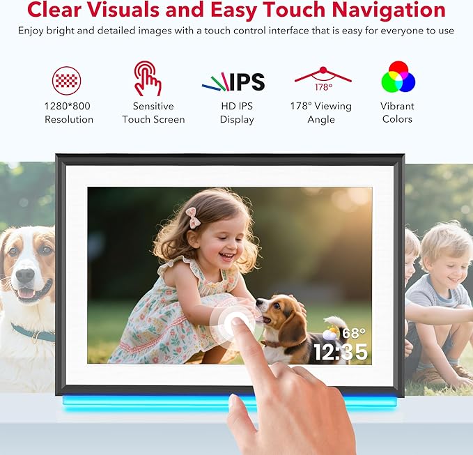 RCA 10.1" WiFi Digital Picture Frame Uhale App Photo Frames Electronic HD IPS - Image 6