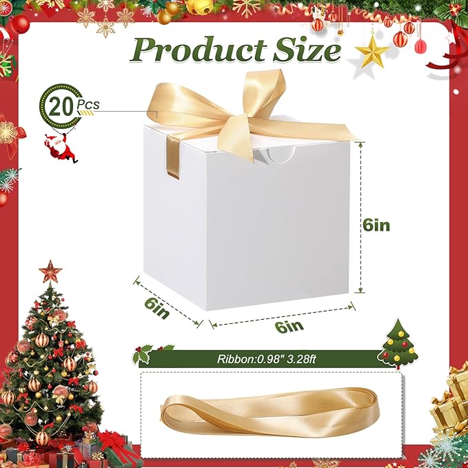 DOYIDE 20 Pack Small Gift Boxes, Christmas Gift Box Crafting, Wedding Party - Image 3