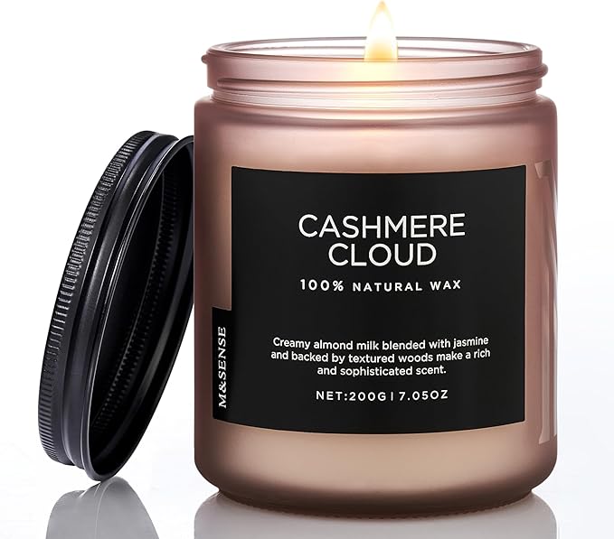 M&SENSE Creamy Almond Milk Scented Candles, Organic Natural Soy Wax Clean Non by MSENSE