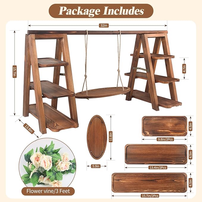 Wooden 3 Tier Cupcake Stand - Image 5