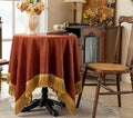 F-CHU Small Square Tablecloth 36 x 36 Inch Velvet Table Cloth Solid Burnt by F-CHU