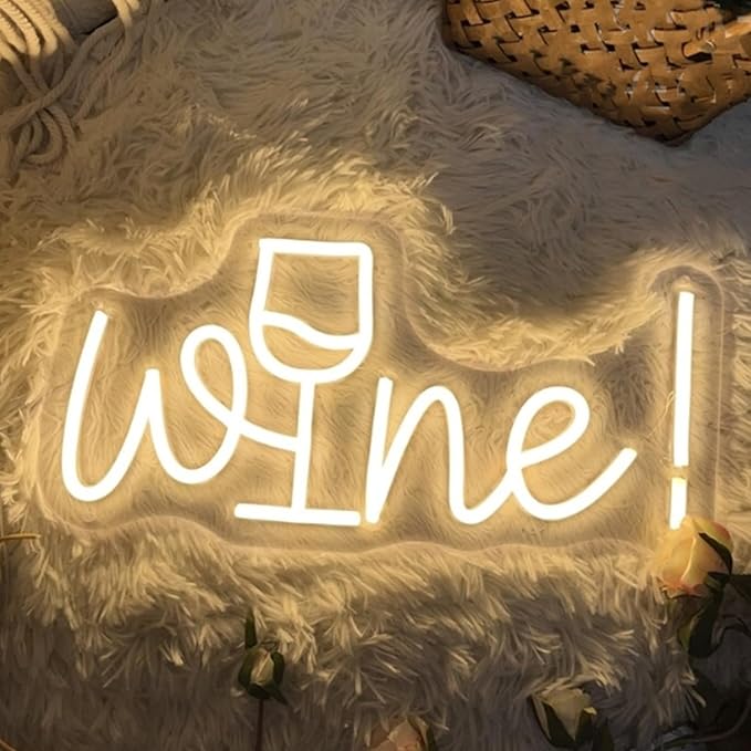 Acrylic Wine Neon Sign for Wall or Window Background Decor, LED Dimmable Bar by HFHungkeong