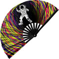 GloFX Rave Fan - Spaced Out Astronaut - Large Folding Fan - Music Festival by GloFX