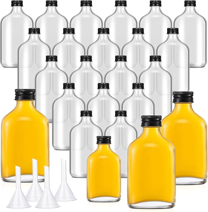 Gejoy 24 Pcs Mini Liquor Bottles Reusable Glass Flask Bottles by Gejoy