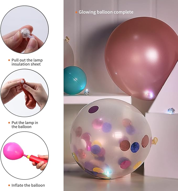 Aogist 100pcs Mutilcolor Balloon Lights, Long Standby Time Waterproof Mini Ball - Image 6