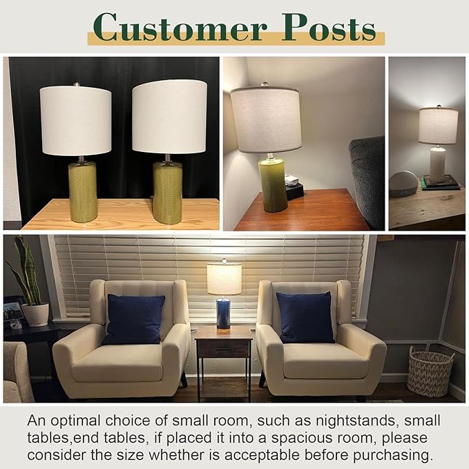20.25/inch Modern Ceramic Table lamp Set of 2 Small Farmhouse Bedside lamp Dark - Image 5