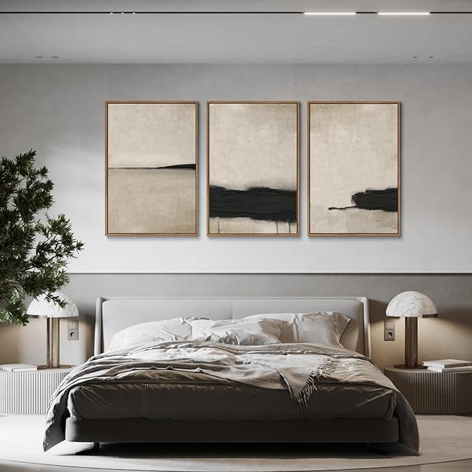 myusuar 3 Piece Large Modern Abstract Canvas Framed Wall Art - Image 5