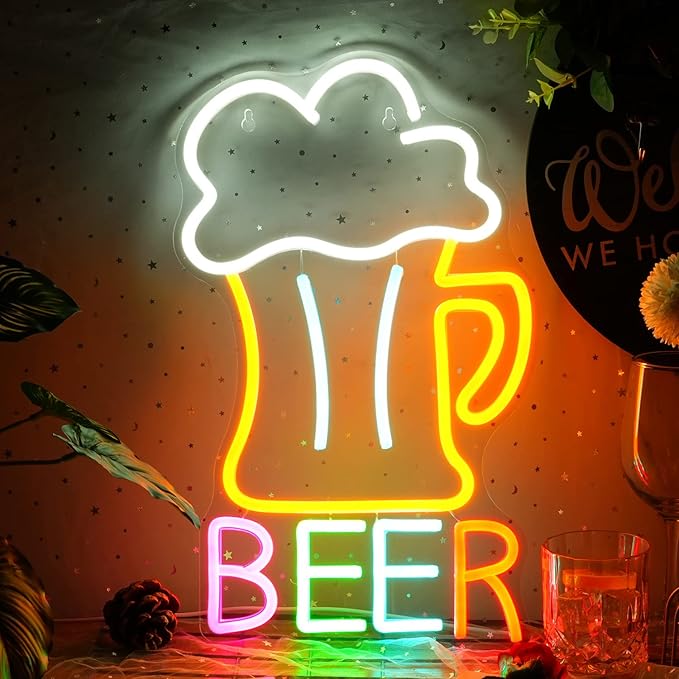 Beer Neon Sign Led Beer Signs Colorful Neon Lights by LISIGNVE