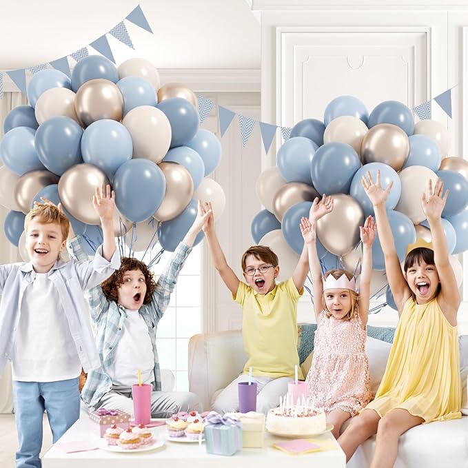 60pcs Dusty Blue Balloons 12inch - Image 4