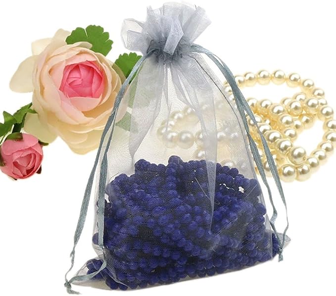Wudygirl 100pcs Sheer Grey Organza Bags 5 x 7 Inch - Image 3