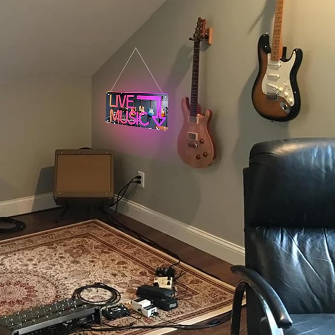 Live Music Neon Sign, Mirror LED Light Wall Décor - Image 8