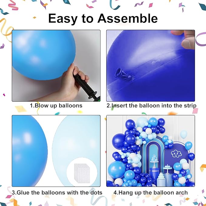 Blue and White Balloons Garland Arch Kit, Graduation Party Decorations - Image 3