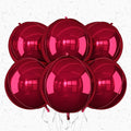 6Pcs Burgundy Round Foil Balloons, Giant 4D Round Ball Balloon, 22 Inch by Adorely