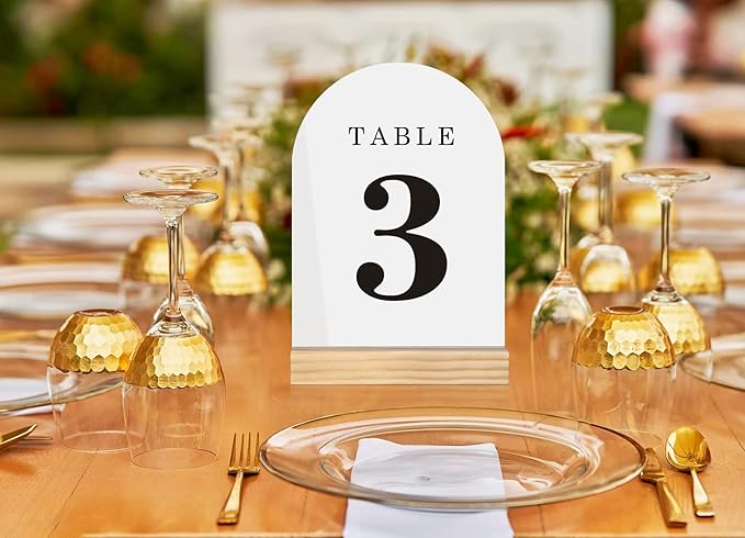 Wedding Table Numbers 1-10, Acrylic Arch Signs - Image 7