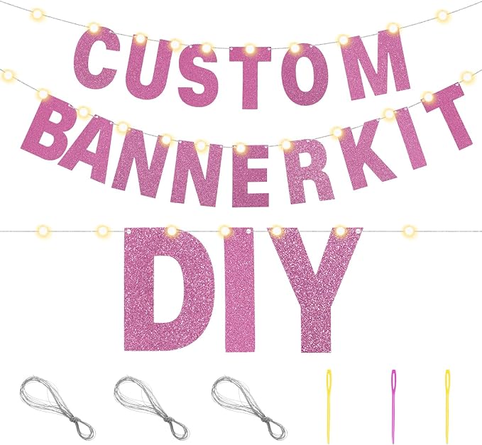 TaoBary 112 Pcs DIY Letter Custom Banner Glitter Customizable Banner Kit - Image 3
