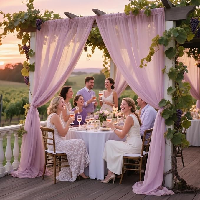 VOK Wedding Arch Draping Fabric Chiffon Fabric, 29in x 18Ft Sheer Chiffon - Image 2