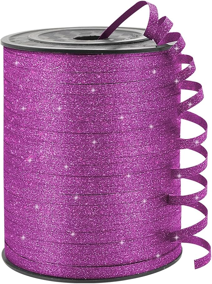 KMER LIFE Purple Glitter Curling Ribbon, 1/5" Wide x 500 Yards Christmas by KMERLIFE