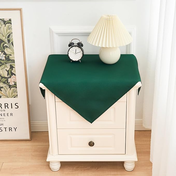 2 Pack Small Square Table Cloth 24X24 Inch Green Tablecloth Washable Polyester - Image 2