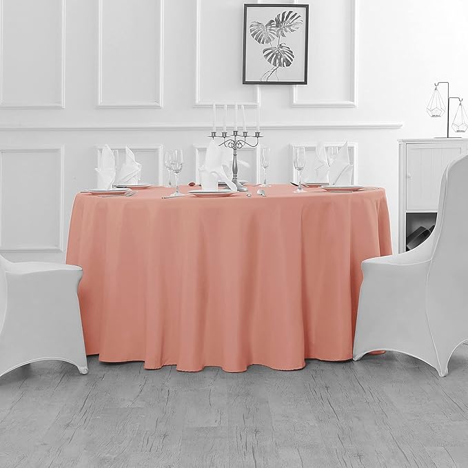 Fokitut 2 Pack Waterproof Round Tablecloth, 70 Inch, Stain Resistant and - Image 5