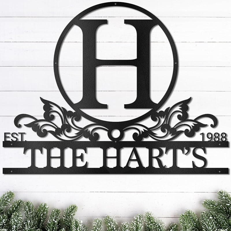 Custom Metal Name Sign Metal Wall Art Split Letter Monogram Wall Art - Image 4