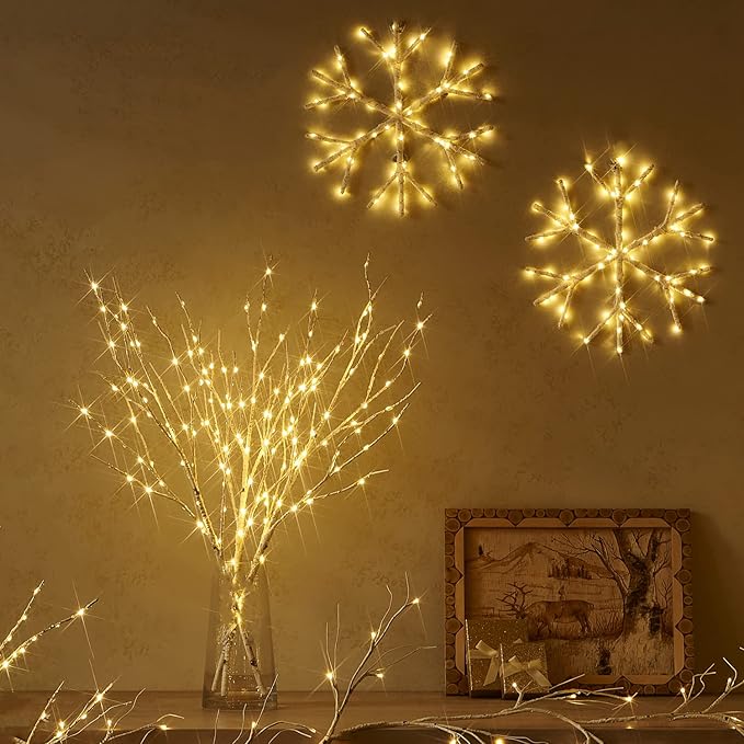 Fudios Lighted Snowflake LED Warm White Battery Operated - Image 4