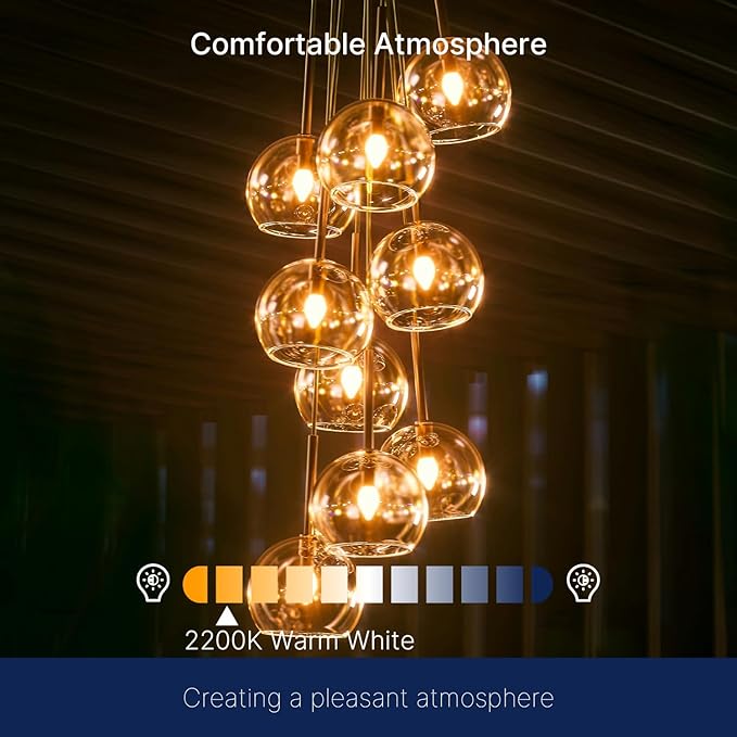 FLSNT 40W Equivalent LED Chandelier Light Bulbs, Dimmable Amber LED B11 E12 - Image 6
