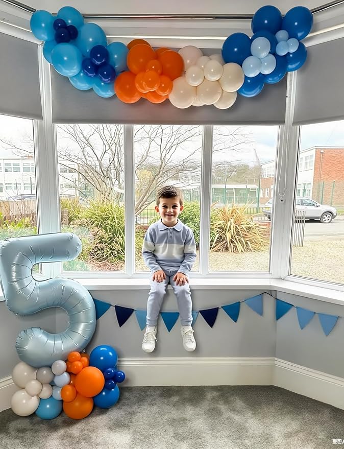Blue and Orange Balloons – 12 Inch Blue Orange Balloons Set Thick Nude Balloon - Image 4