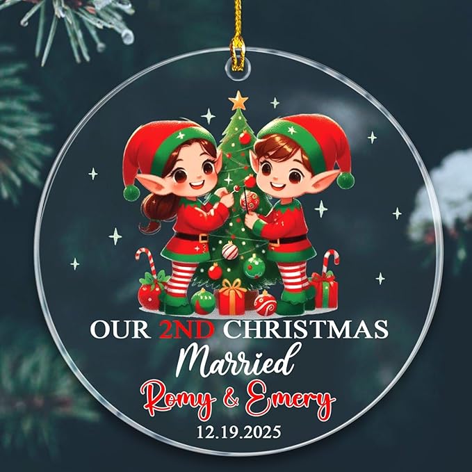 Customized Our 2ND Christmas Married Ornaments by BixDori