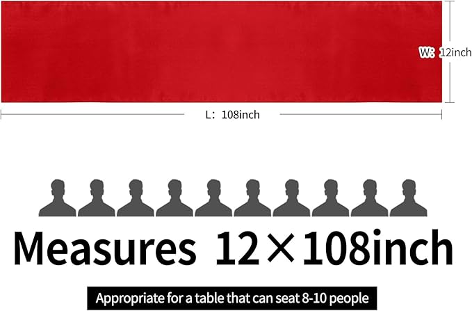 15-Pack Satin Table Runner Red 12 x 108 inches Long, Table Runners - Image 4