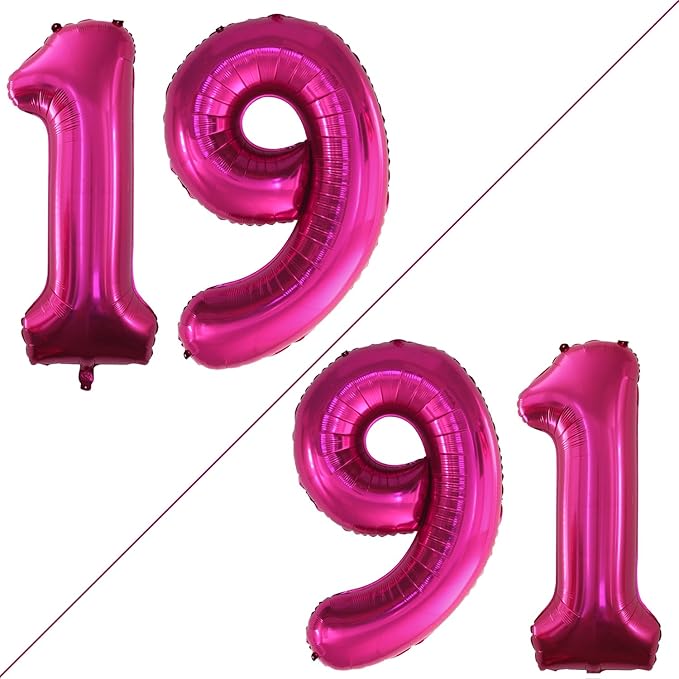 GOER Number 19 Balloons for 19th Birthday Sweet 19 Party Decorations, 42 Inch by GOER