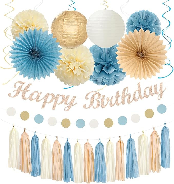 Light-Dusty Blue 18th Happy-Birthday Party-Decorations by Unknown