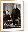 22x28 Frame with Mat to 18x24 Picture Frames USA-Sourced Natural Solid Oak Wood by Dreamland