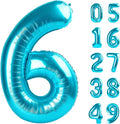 40 Inch Blue Mylar Foil Number 6 Birthday Balloon, Digital Balloons by Upgesy