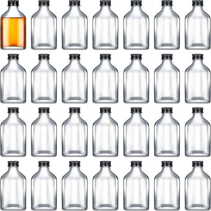 Patelai 48 Pcs Clear Glass Bottles by Patelai