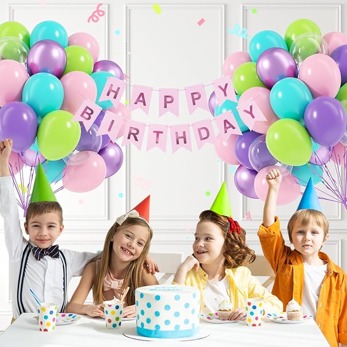60pcs Blue and Green Balloons 12inch - Image 5