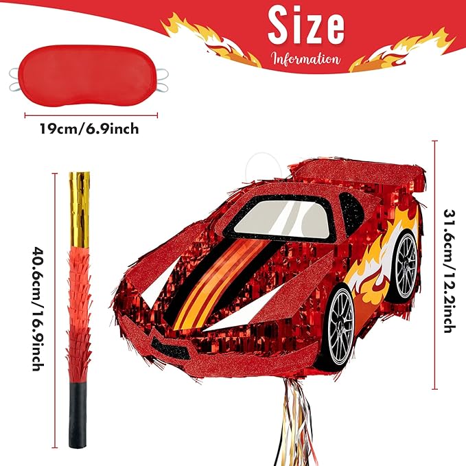 WERNNSAI Race Car Piñata - Image 4