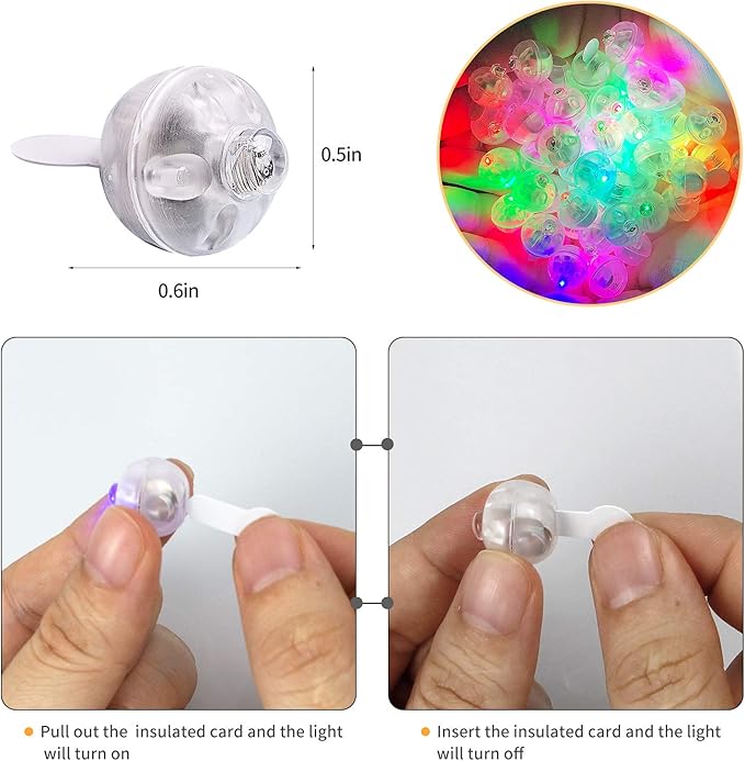 Aogist 50pcs Multicolor Balloon Lights, Long Standby Time Waterproof Mini Light - Image 3