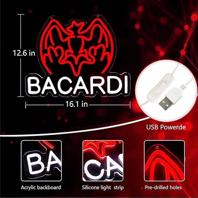 Bacardi Rum neon commercial sign - Image 5